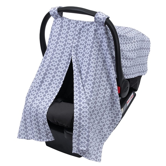On The Go Car Seat Canopy Cover-Gray/White - Picture 1 of 3